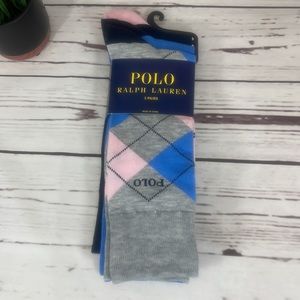 Polo Ralph Lauren 3-pack Dress Socks Argyle Print